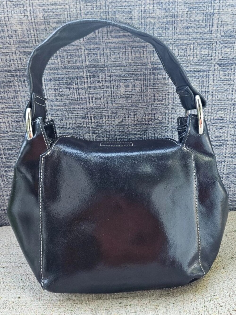Wilson Leather Maxima Women Handbag Purse Black Leather Medium Bag